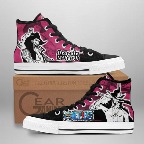 Dracule Mihawk hoge schoenen OP Custom Anime Sneakers Mix Manga
